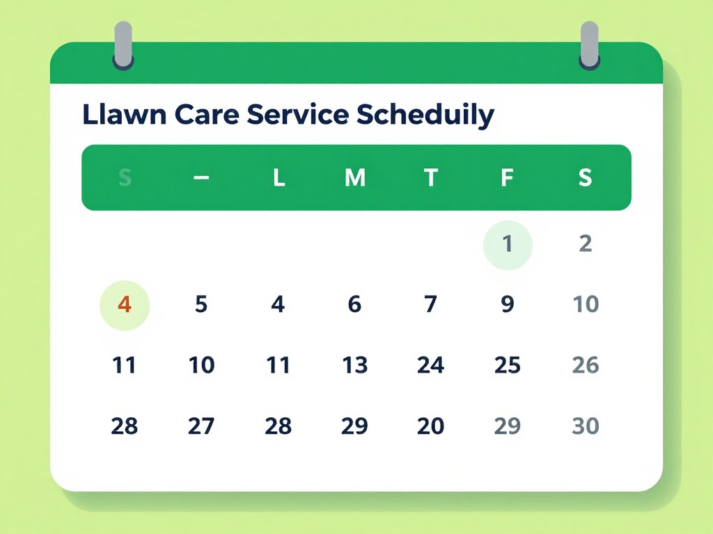 Calendar showing flexible lawn care service scheduling options