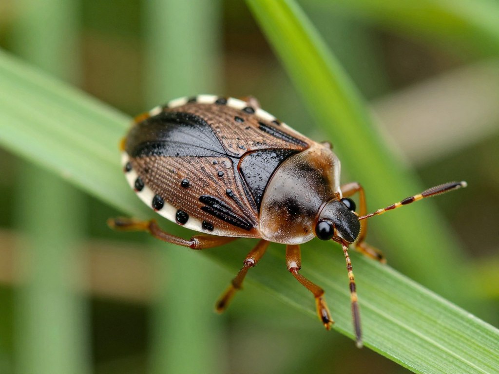 Chinch bug causing lawn damage close-up macro photo