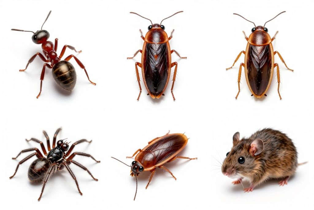 Various common Cape Coral household pests including ants, roaches, and spiders Various common Cape Coral household pests including ants, roaches, and spiders