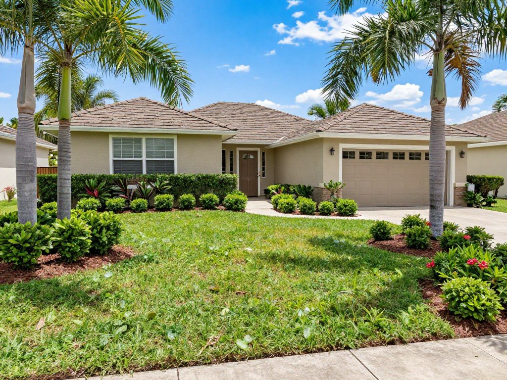 Well-maintained Cape Coral property with trimmed vegetation preventing rodent harboring